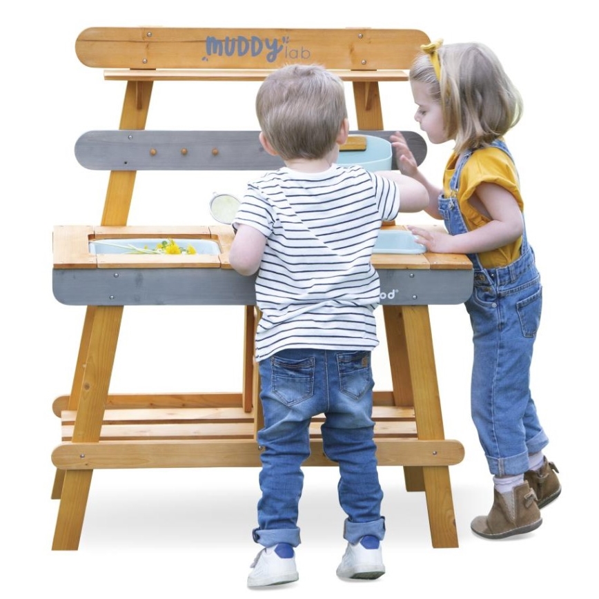 Janod - Cozinha de Brincar em Madeira ao Ar Livre MUDDY LAB