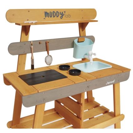 Janod - Cozinha de Brincar em Madeira ao Ar Livre MUDDY LAB