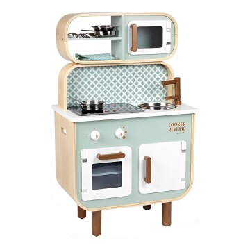 Janod - Cozinha de madeira 2 em 1 REVERSO