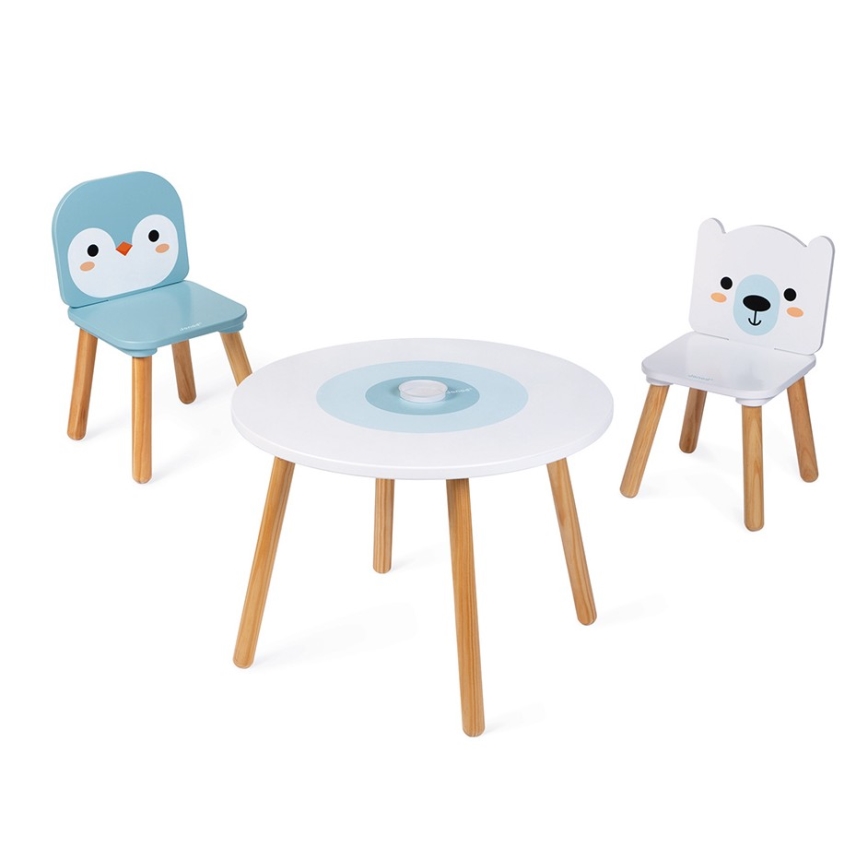 Janod - Mesa de madeira com cadeiras