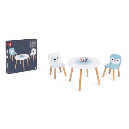 Janod - Mesa de madeira com cadeiras