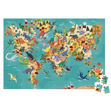 Janod - Puzzle educativo para crianças 200 pcs dinossauros