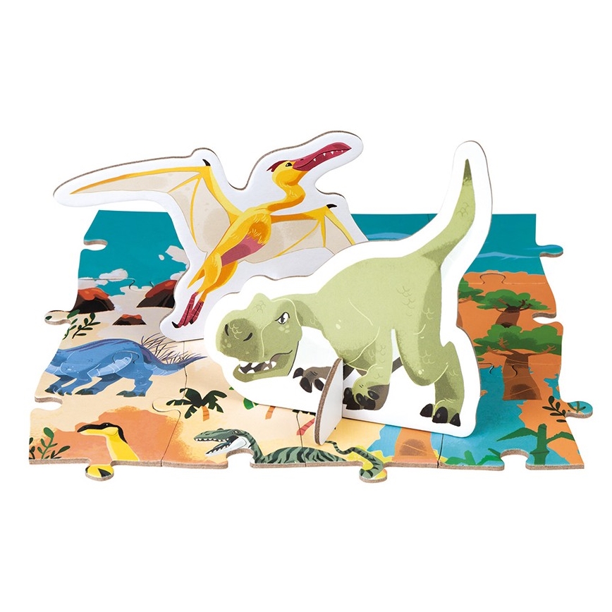 Janod - Puzzle educativo para crianças 200 pcs dinossauros