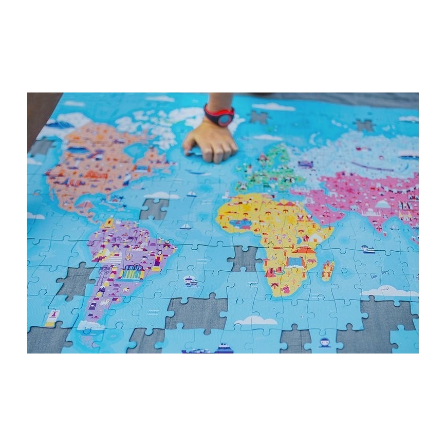 Janod - Quebra-cabeça educativo infantil 350 peças mundo