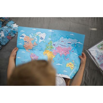 Janod - Quebra-cabeça educativo infantil 350 peças mundo