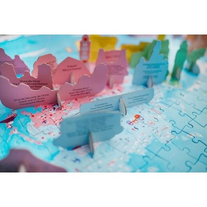 Janod - Quebra-cabeça educativo infantil 350 peças mundo