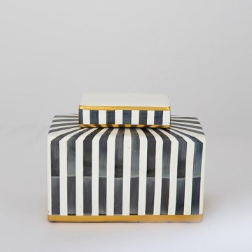 Jarra de cerâmica 20,5x16x9 cm azul/branco/preto