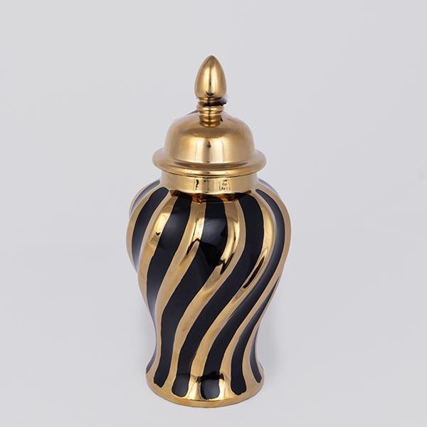 Jarra de cerâmica 30x14,8 cm dourado/preto