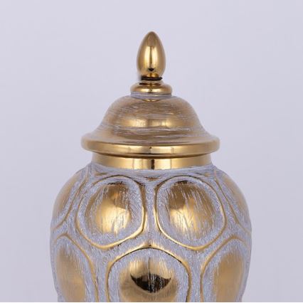 Jarra de cerâmica 35x18,5 cm dourado/cinzento