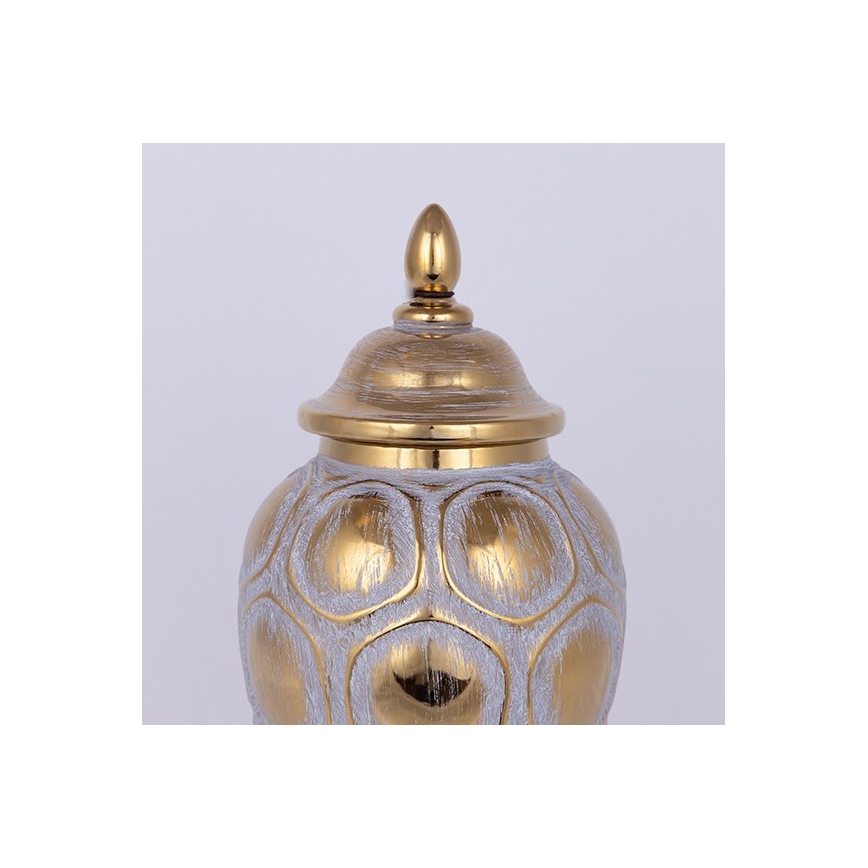 Jarra de cerâmica 35x18,5 cm dourado/cinzento