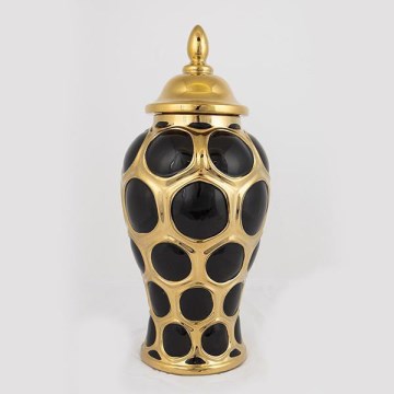 Jarra de cerâmica 40x17,7 cm dourado/preto