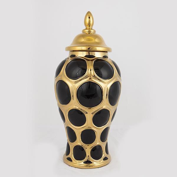 Jarra de cerâmica 40x17,7 cm dourado/preto