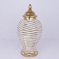 Jarra de cerâmica 42,2x21,1 cm dourado/branco