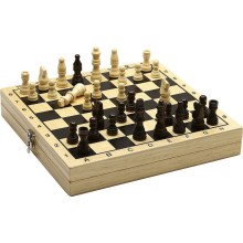 Jeujura - Xadrez e damas em madeira numa caixa