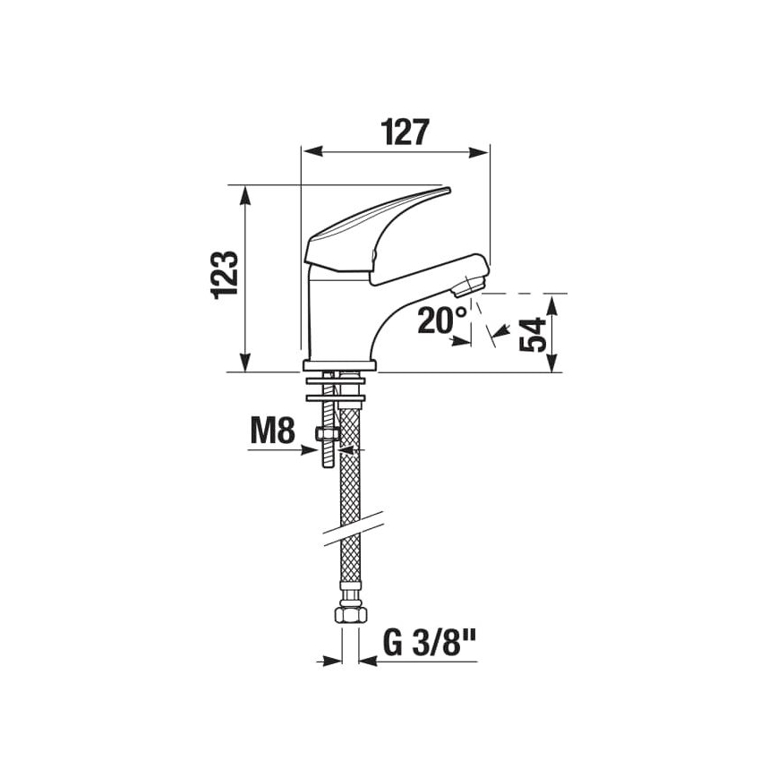 JIKA H3111N10041101 - Misturadora para lavatório TALAS 12,3 cm cromo brilhante