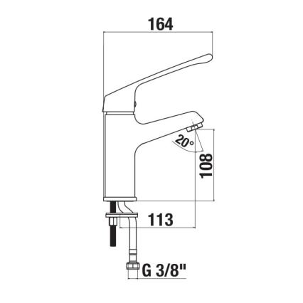 JIKA H3111W10045101 - Misturador para lavatório com alavanca médica CUBE 16,4 cm cromo brilhante