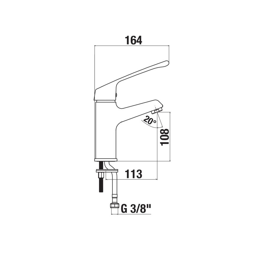 JIKA H3111W10045101 - Misturador para lavatório com alavanca médica CUBE 16,4 cm cromo brilhante