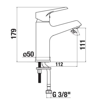 JIKA H3111W10049101 - Misturadora para lavatório CUBE 17,9 cm Cold Start/cromado brilhante