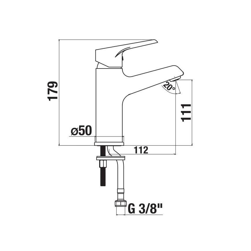 JIKA H3111W10049101 - Misturadora para lavatório CUBE 17,9 cm Cold Start/cromado brilhante