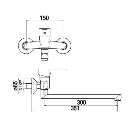 JIKA H3111Z70042401 - Misturadora para lavatório LYRA 15x35,1 cm cromo brilhante