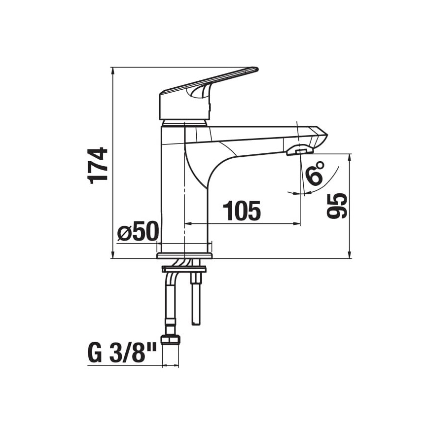 JIKA H3112E10041101 - Misturadora para lavatório TALAS 17,4 cm cromo brilhante