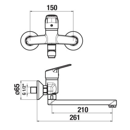 JIKA H3112E70042301 - Misturadora para lavatório TALAS 15x26,1 cm cromo brilhante