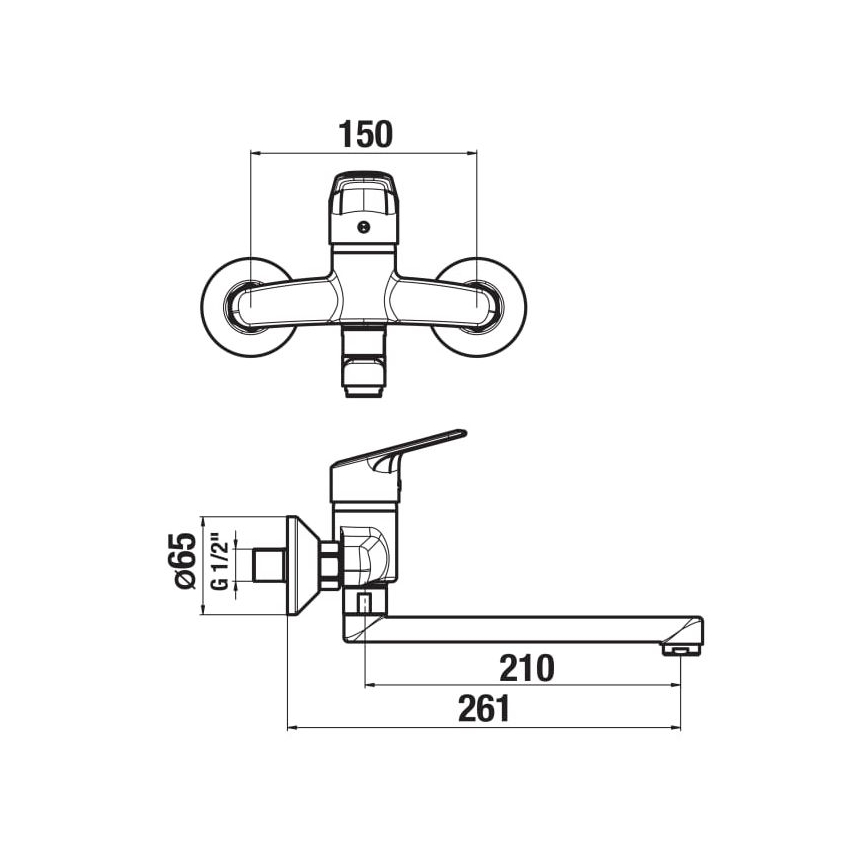 JIKA H3112E70042301 - Misturadora para lavatório TALAS 15x26,1 cm cromo brilhante