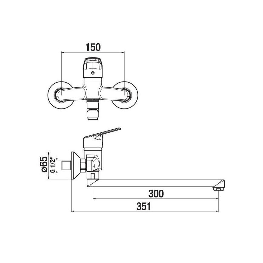JIKA H3112E70042401 - Misturadora para lavatório TALAS 15x35,1 cm cromo brilhante