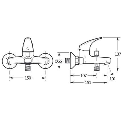 JIKA H3211N70044001 - Misturador de banheira TALAS 13,7 cm cromo brilhante