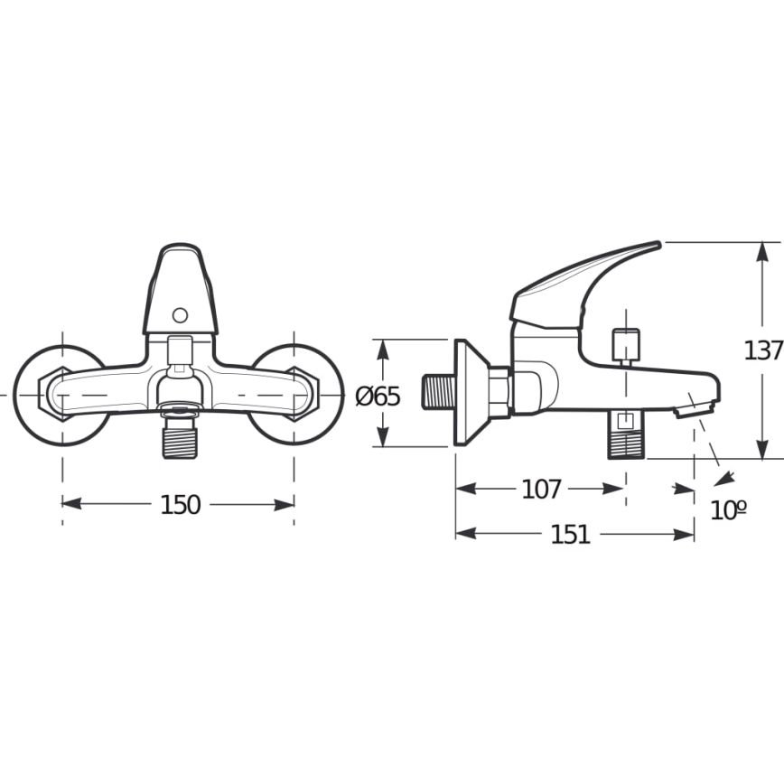 JIKA H3211N70044001 - Misturador de banheira TALAS 13,7 cm cromo brilhante