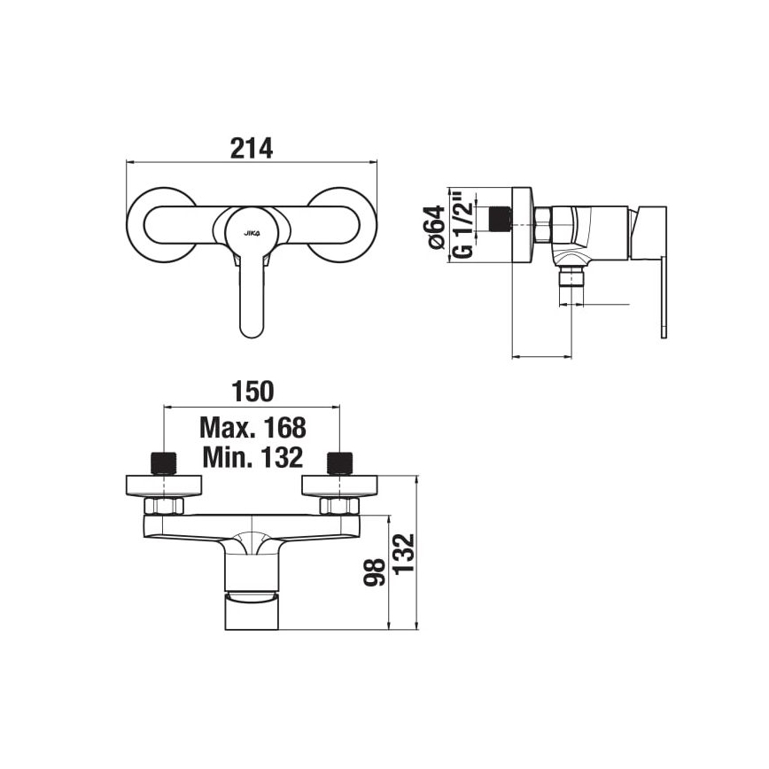 JIKA H3311Z70044001 - Misturadora de duche LYRA cromo brilhante