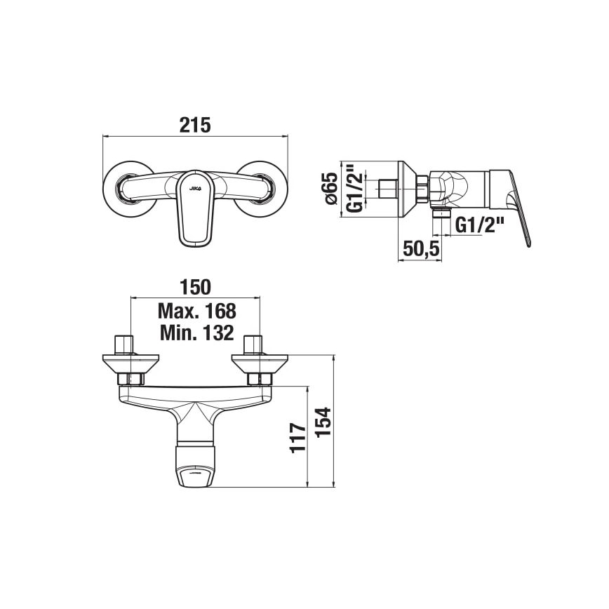 JIKA H3312E70044001 - Misturadora de duche TALAS cromo brilhante