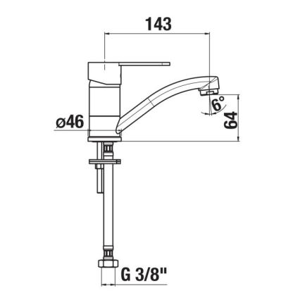 JIKA H3511Z10042201 - Torneira de cozinha LYRA 14,3 cm cromo brilhante