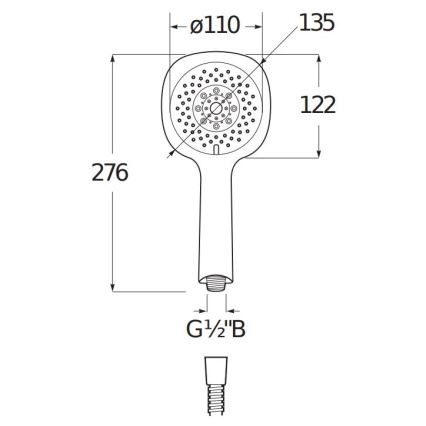 JIKA H3611X20044711 - Duche de mão CUBITO, acabamento cromado brilhante