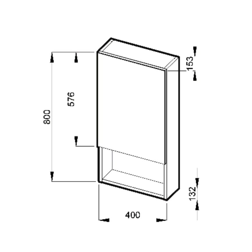 JIKA H4532210383041 - Armário de espelho com prateleira LYRA 80x40 cm branco