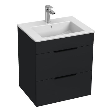 JIKA H4536121763521 - Móvel de casa de banho com lavatório CUBE 60,7x55 cm preto