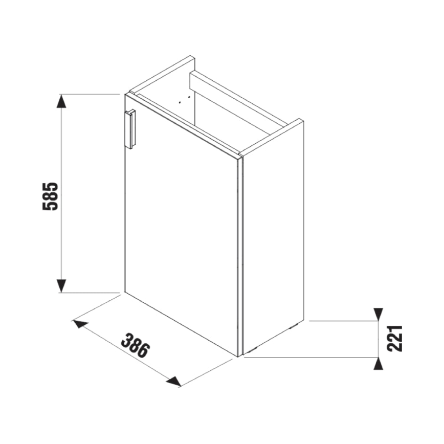 JIKA H45J5111753011 - Móvel de casa de banho com lavatório PETIT 58,5x38,6 cm cinza