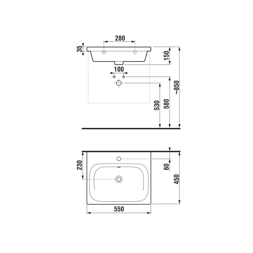 JIKA H8127120001041 - Lavatório suspenso MIO 55x45 cm cerâmica/branco