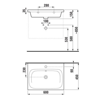 JIKA H8127130001041 - Lavatório suspenso MIO 60x45 cm cerâmica/branco