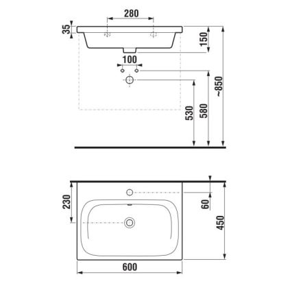 JIKA H8127137161041 - Lavatório suspenso MIO 60x45 cm cerâmica/preto mate