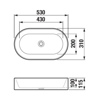 JIKA H8183660001121 - Lavatório de bancada ASTRA 53x31 cm cerâmica/branco