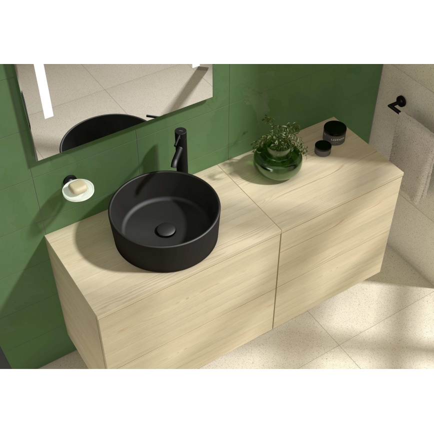 JIKA H8184207161121 - Lavatório de bancada CUBITO diâmetro 40 cm cerâmica/preto mate