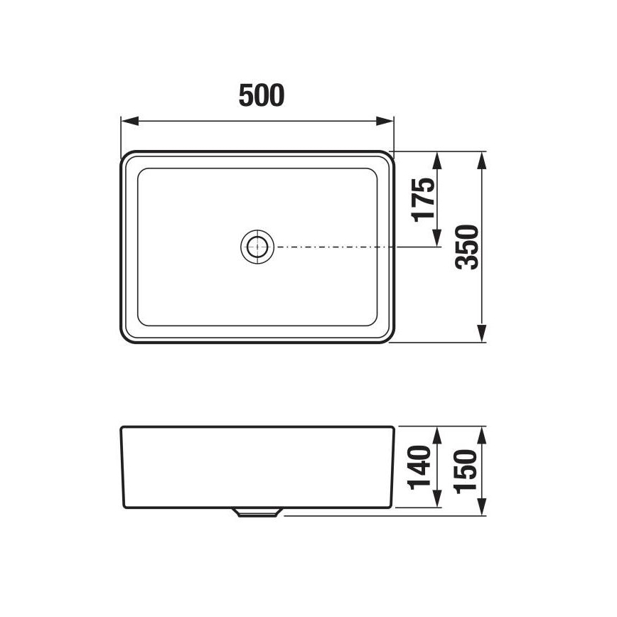JIKA H8184230001121 - Lavatório de bancada CUBITO 50x35 cm cerâmica/branco