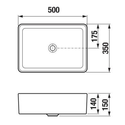 JIKA H8184237161121 - Lavatório de encostar CUBITO 50x35 cm cerâmica/preto mate