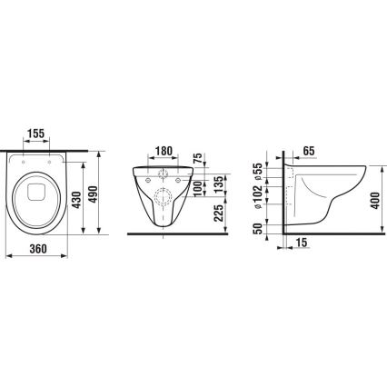 JIKA H8233820000001 - Sanita suspensa LYRA cerâmica/branca