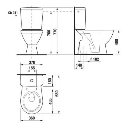 JIKA H8263870002413 - Sanita combinada LYRA, cerâmica/branco