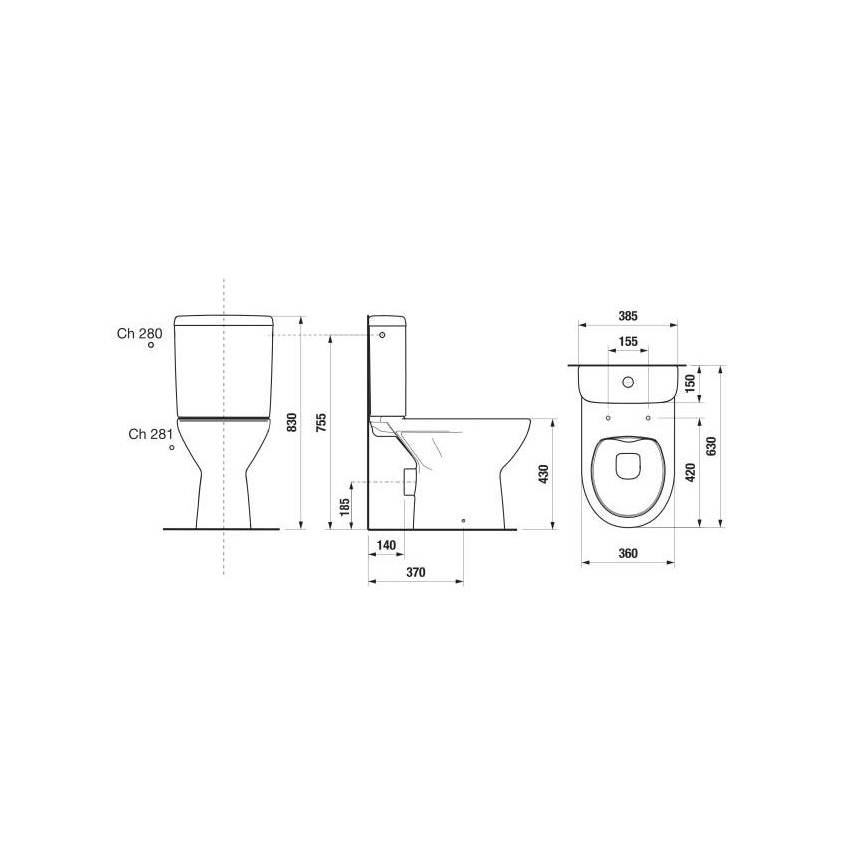 JIKA H8273860002801 - Sanita combinada LYRA cerâmica/branca