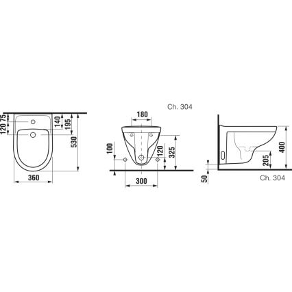 JIKA H8303810003021 - Bidé suspenso LYRA cerâmica/branco