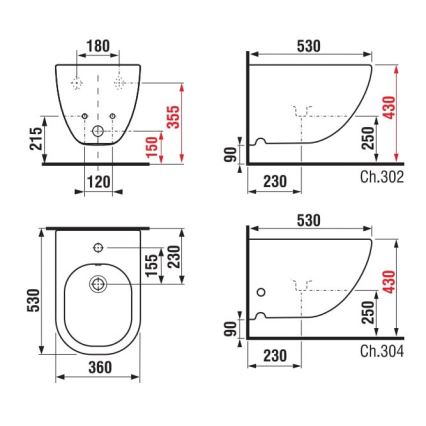 JIKA H8317120003021 - Bidé suspenso MIO cerâmica/branco