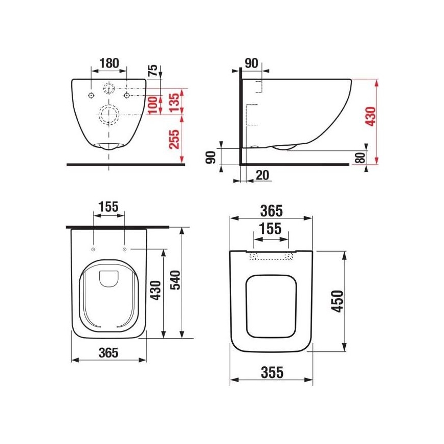 JIKA H8669540000001 - Vaso sanitário suspenso PURE cerâmica/branco + Assento sanitário SoftClose PURE duroplástico/branco